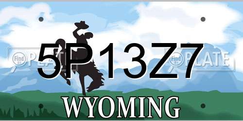 5P13Z7 Wyoming License Plate