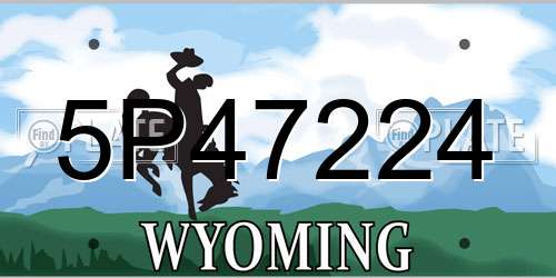5P47224 Wyoming License Plate