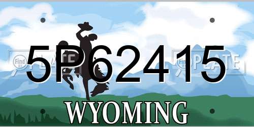 5P62415 Wyoming License Plate