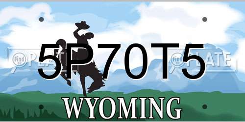 5P70T5 Wyoming License Plate
