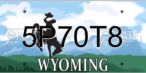 5P70T8 Wyoming License Plate