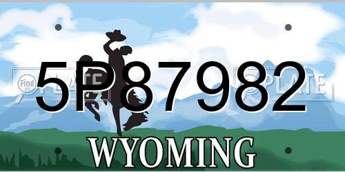 5P87982 Wyoming License Plate