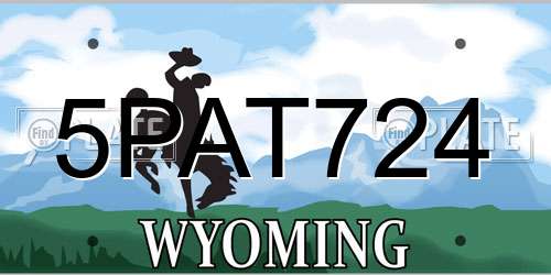 5PAT724 Wyoming License Plate