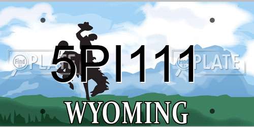 5PI111 Wyoming License Plate