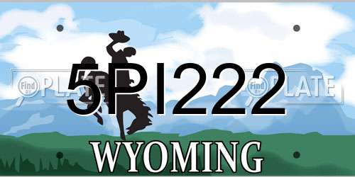 5PI222 Wyoming License Plate