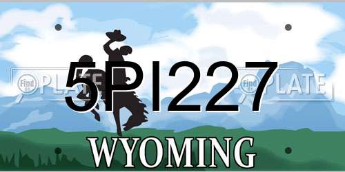 5PI227 Wyoming License Plate