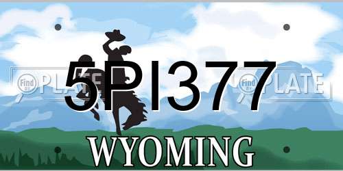 5PI377 Wyoming License Plate