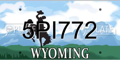 5PI772 Wyoming License Plate