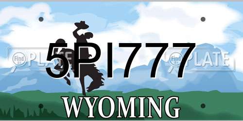 5PI777 Wyoming License Plate