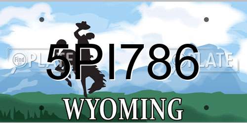 5PI786 Wyoming License Plate
