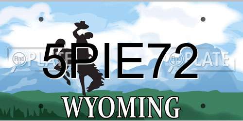 5PIE72 Wyoming License Plate