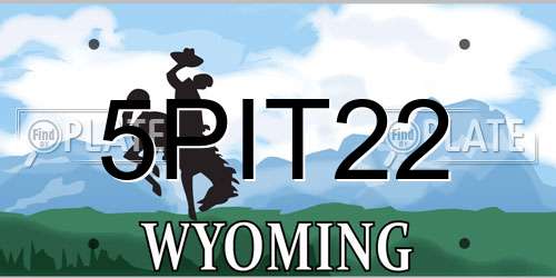 5PIT22 Wyoming License Plate