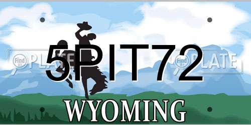 5PIT72 Wyoming License Plate