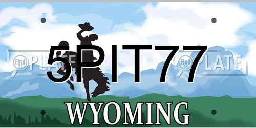 5PIT77 Wyoming License Plate