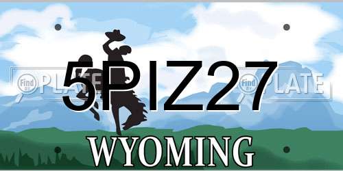 5PIZ27 Wyoming License Plate