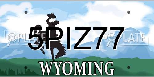 5PIZ77 Wyoming License Plate