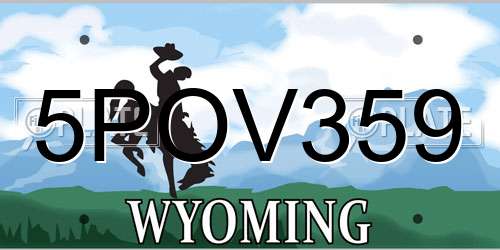 5POV359 Wyoming License Plate
