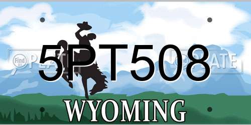5PT508 Wyoming License Plate