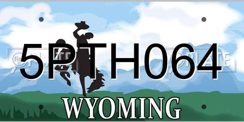 5PTH064 Wyoming License Plate