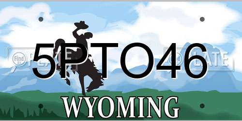5PTO46 Wyoming License Plate