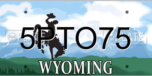 5PTO75 Wyoming License Plate