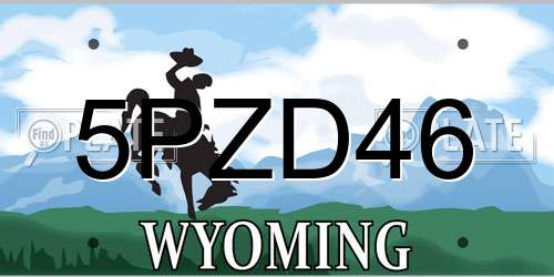 5PZD46 Wyoming License Plate