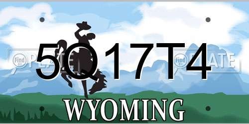 5Q17T4 Wyoming License Plate