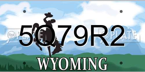 5Q79R2 Wyoming License Plate