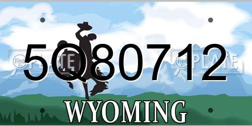 5Q80712 Wyoming License Plate