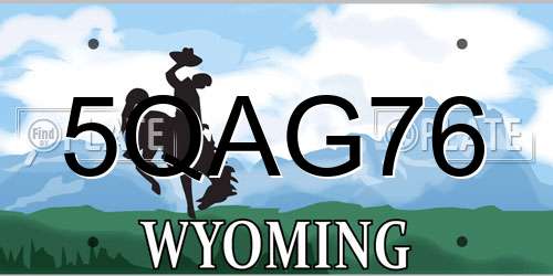5QAG76 Wyoming License Plate