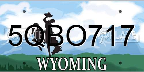 5QBO717 Wyoming License Plate