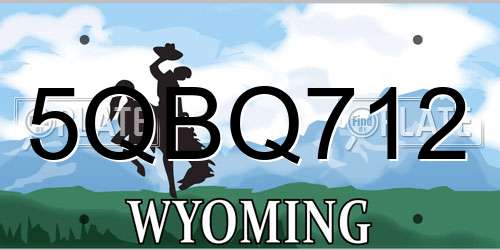 5QBQ712 Wyoming License Plate