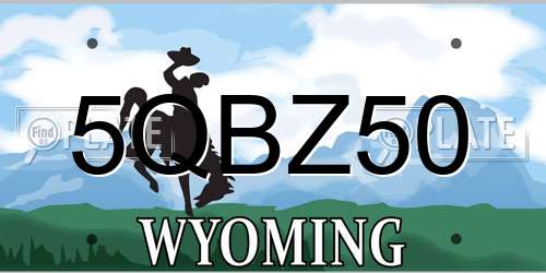 5QBZ50 Wyoming License Plate