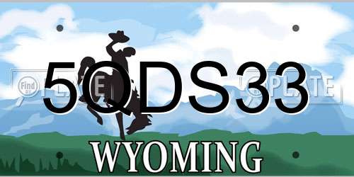 5QDS33 Wyoming License Plate