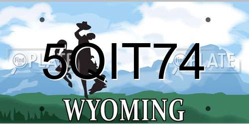 5QIT74 Wyoming License Plate