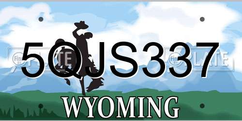5QJS337 Wyoming License Plate