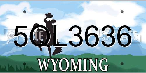 5QL3636 Wyoming License Plate