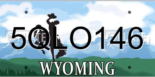 5QLO146 Wyoming License Plate