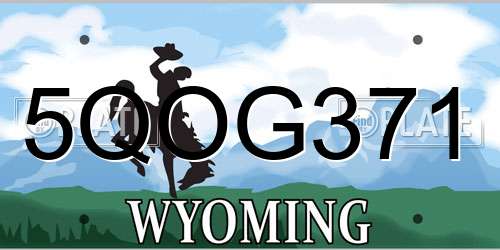 5QOG371 Wyoming License Plate