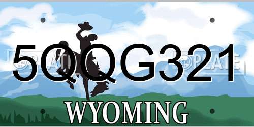 5QQG321 Wyoming License Plate
