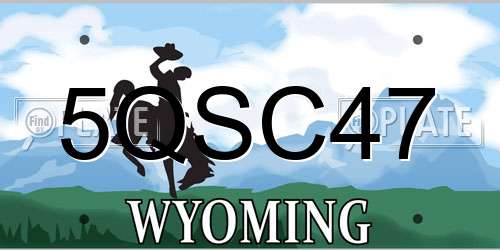 5QSC47 Wyoming License Plate