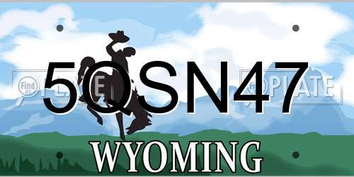 5QSN47 Wyoming License Plate