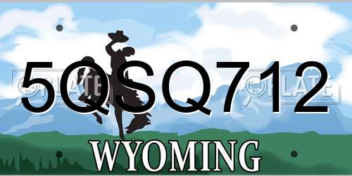 5QSQ712 Wyoming License Plate