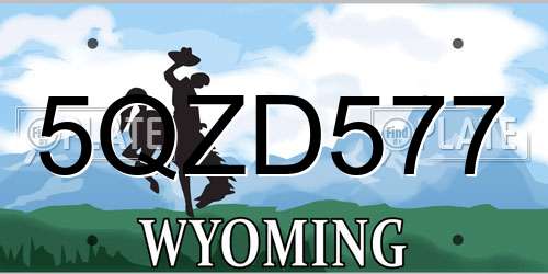 5QZD577 Wyoming License Plate