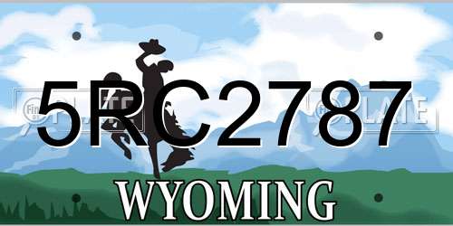 5RC2787 Wyoming License Plate