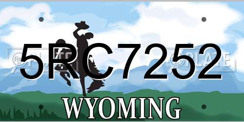 5RC7252 Wyoming License Plate