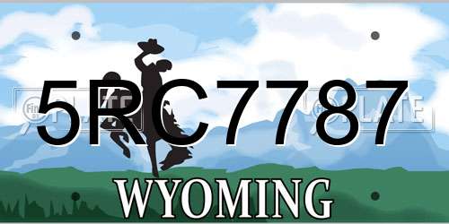 5RC7787 Wyoming License Plate