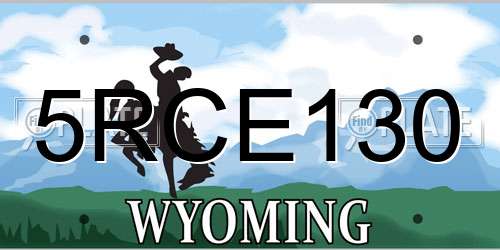 5RCE130 Wyoming License Plate