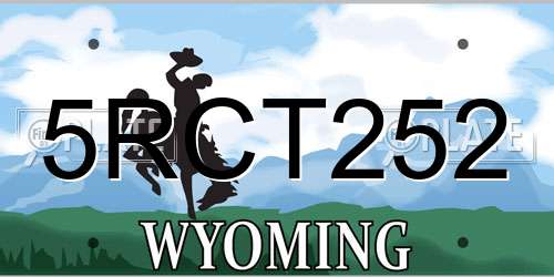 5RCT252 Wyoming License Plate