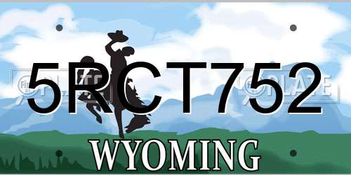 5RCT752 Wyoming License Plate